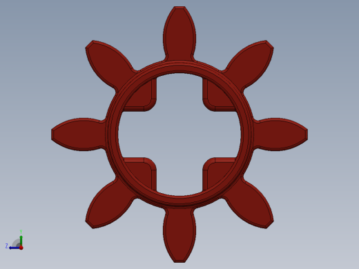 3647 Red Technic Gear 8 Tooth.SLDPRT右视缩略图