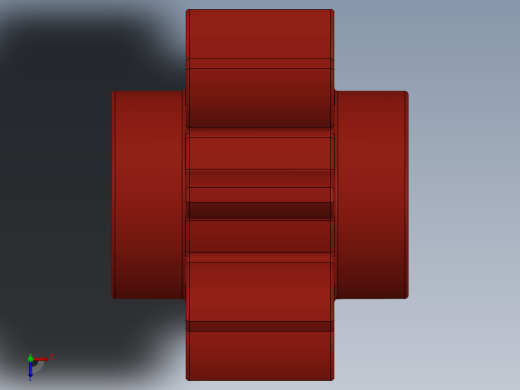 3647 Red Technic Gear 8 Tooth.SLDPRT俯视缩略图