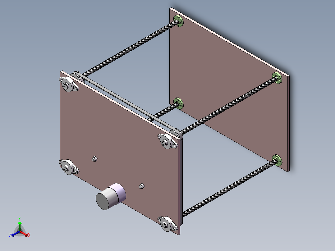 丝杆升降平台设计完整三维模型正等轴测图