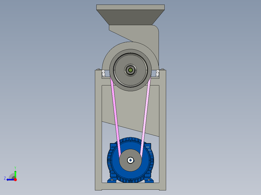 大豆脱粒机三维设计含CAD图纸+proe模型+说明书923715==1000右视图