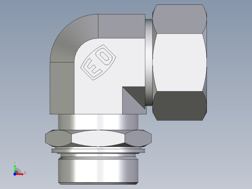 卡套式工业通用硬管接头EO_Adjustable_Locknut_elbow_WEE38SMCF前视缩略图