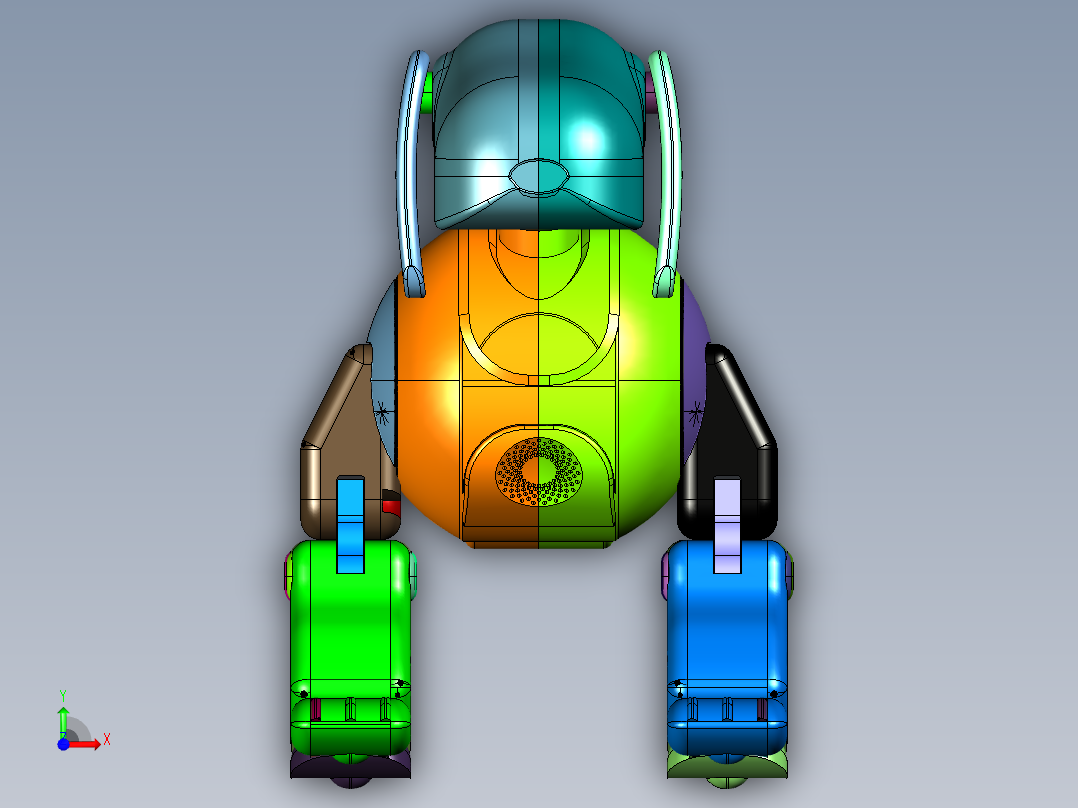 早教机器狗狗前视图