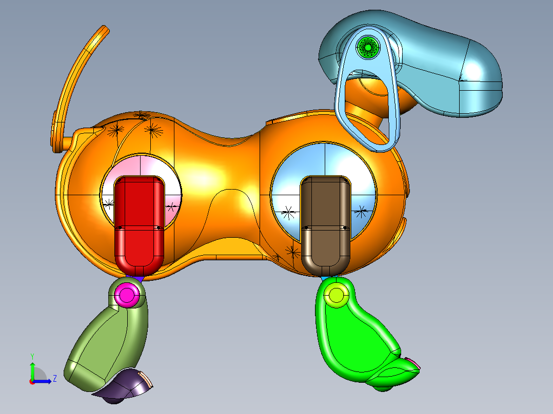早教机器狗狗左视图