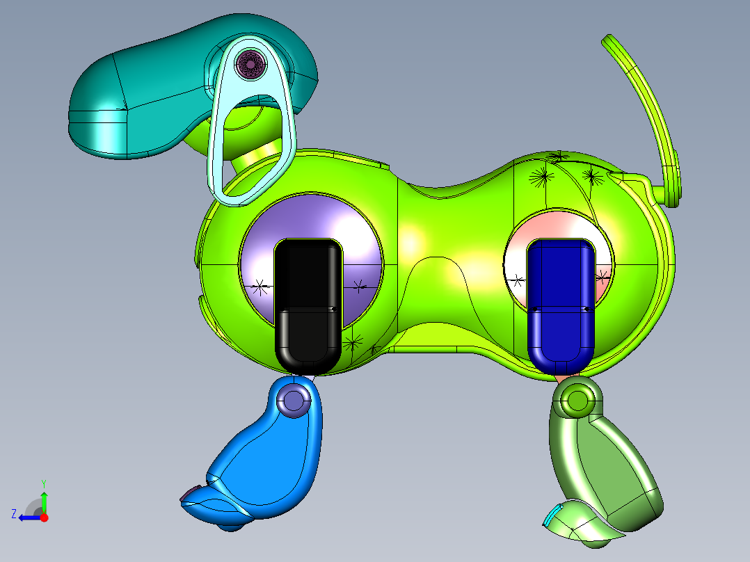 早教机器狗狗右视图