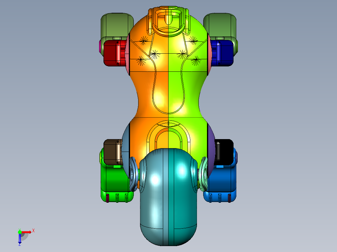 早教机器狗狗俯视图
