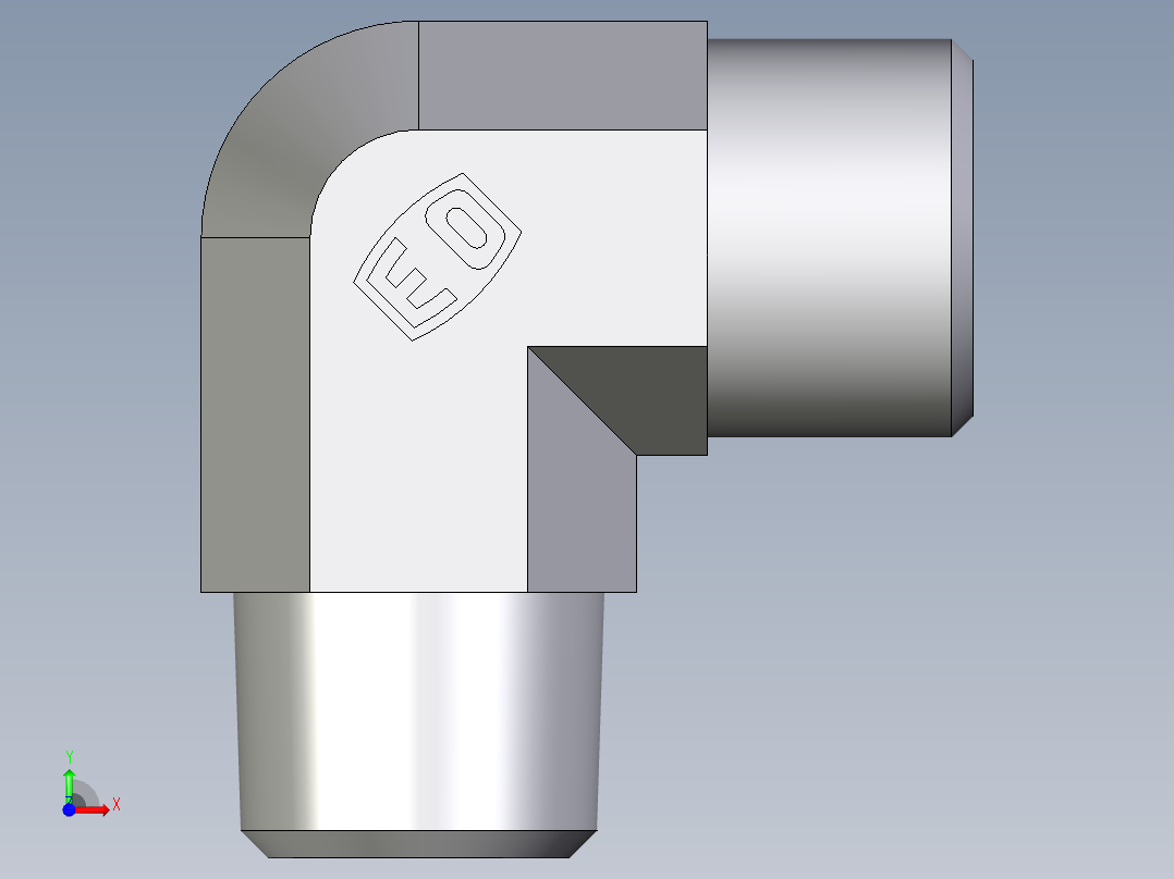卡套式工业通用硬管接头EO_Male_stud_elbow_WE10SM71X前视图