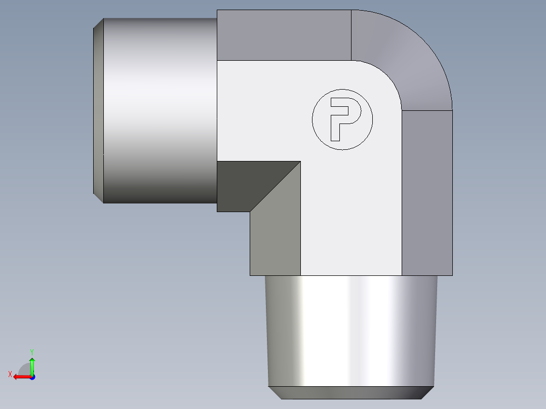 卡套式工业通用硬管接头EO_Male_stud_elbow_WE10SM71X后视图