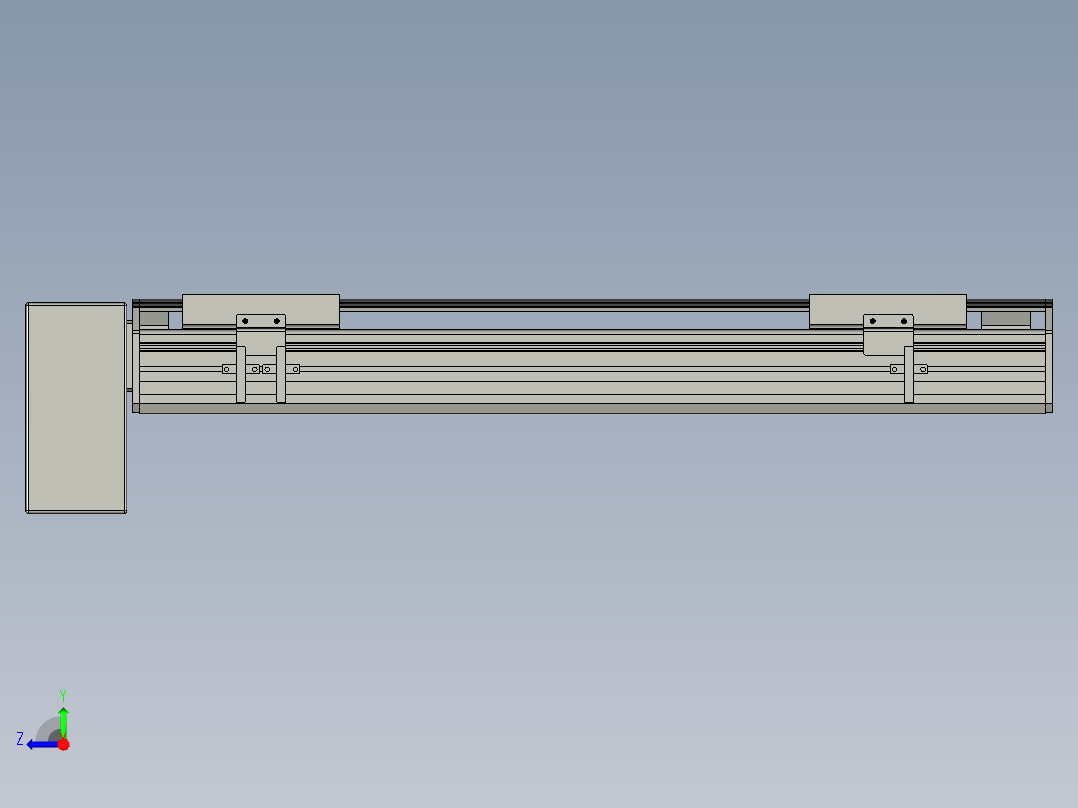 直线模组WG-LHB12-S400-RD设计图纸右视图