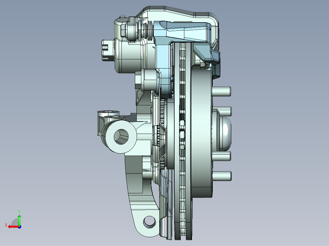 液压制动系统汽车防抱死系统设计【含三维catia+10张CAD图+文档】后视图