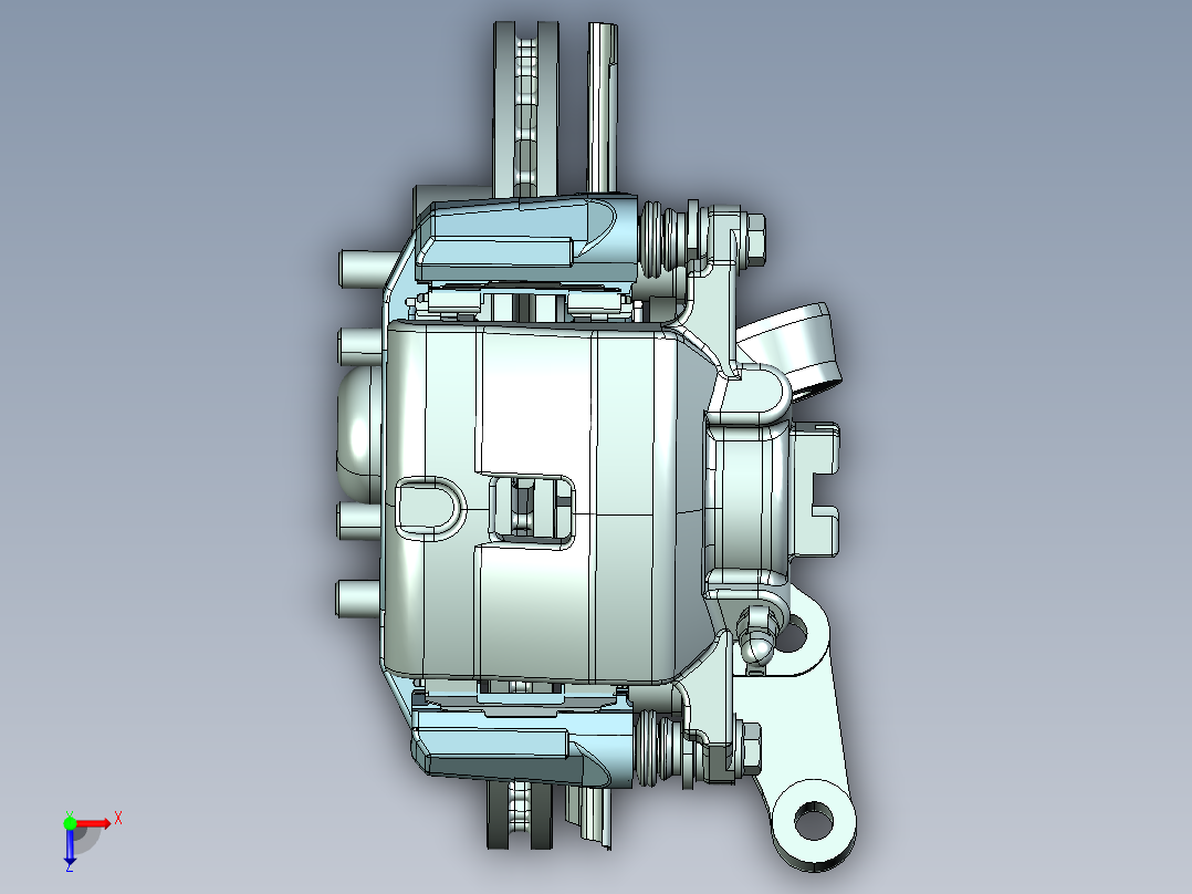 液压制动系统汽车防抱死系统设计【含三维catia+10张CAD图+文档】俯视图