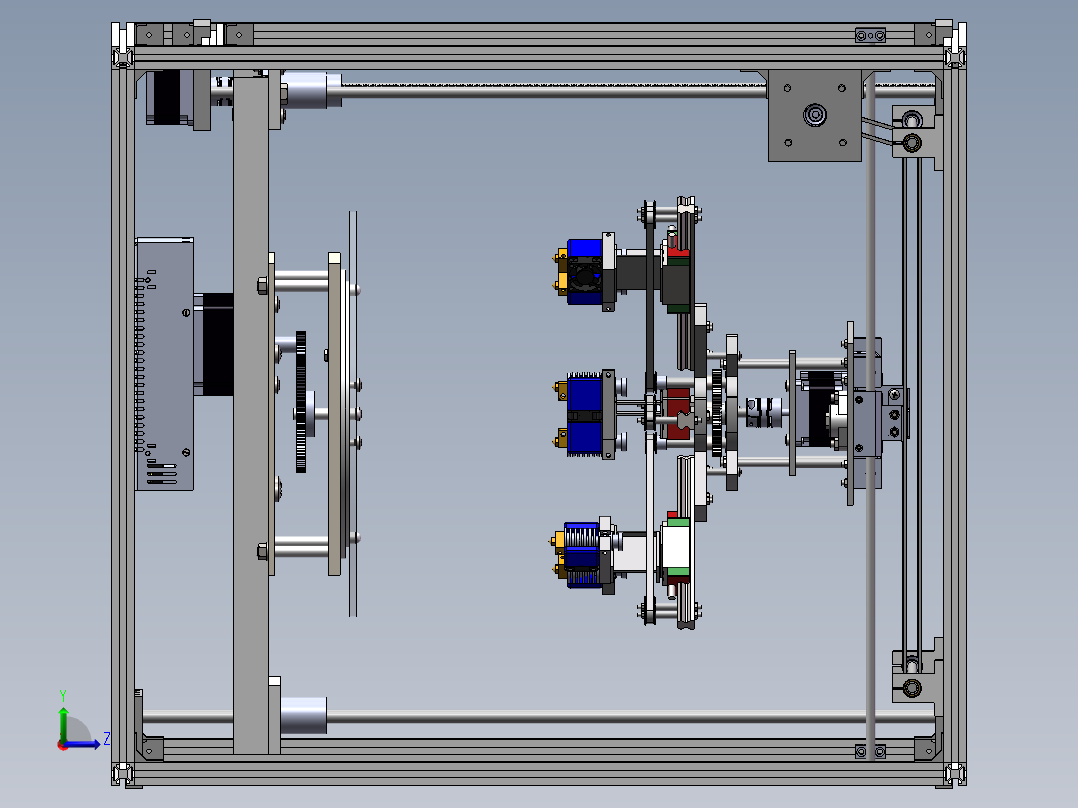 新型3D打印机结构设计含三维图左视图