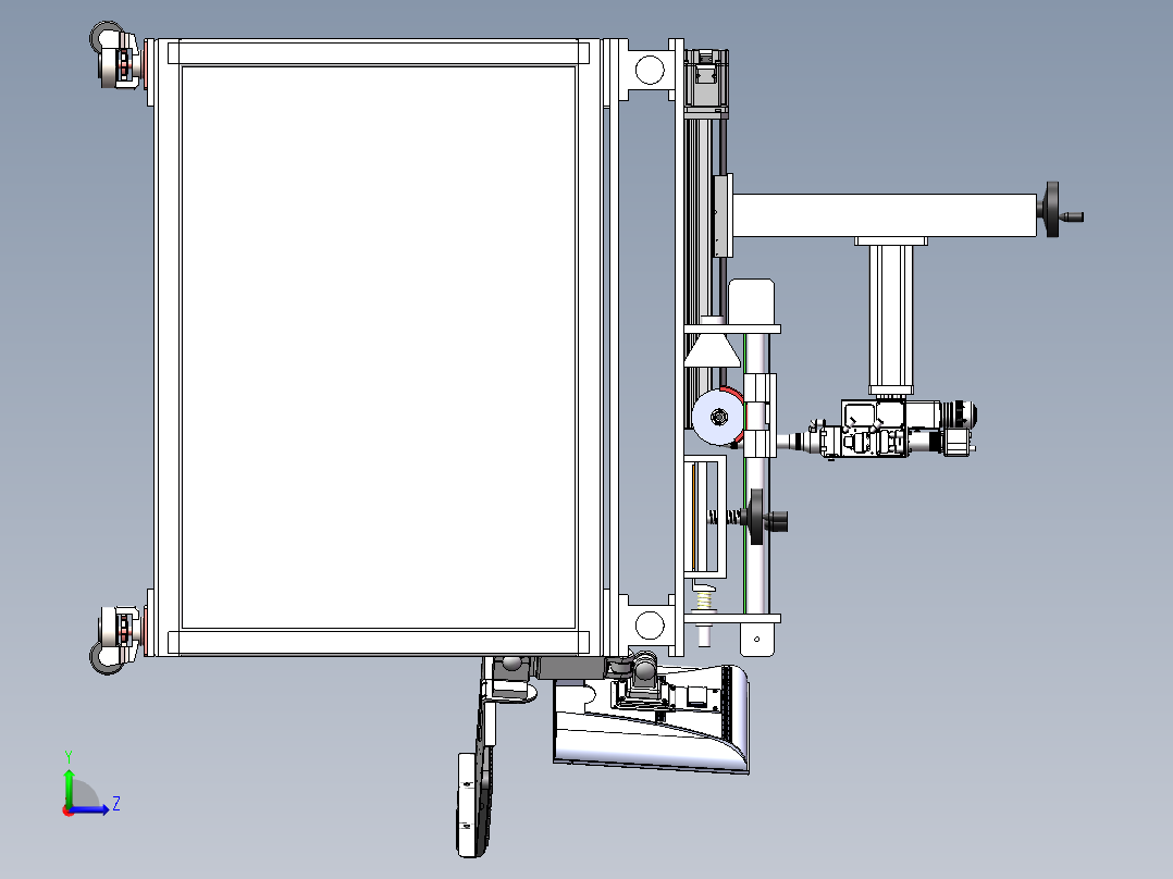 铜板激光切割机左视图