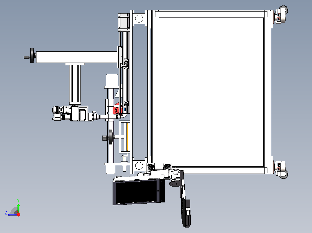 铜板激光切割机右视图