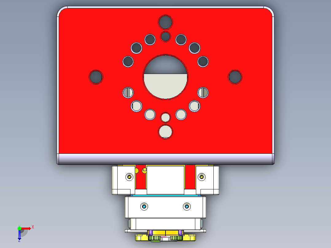 ZJ-W7 HSG-CNC3-47-（笔记本CNC工装夹具三维模型1出2）侧孔加工治具01版俯视图