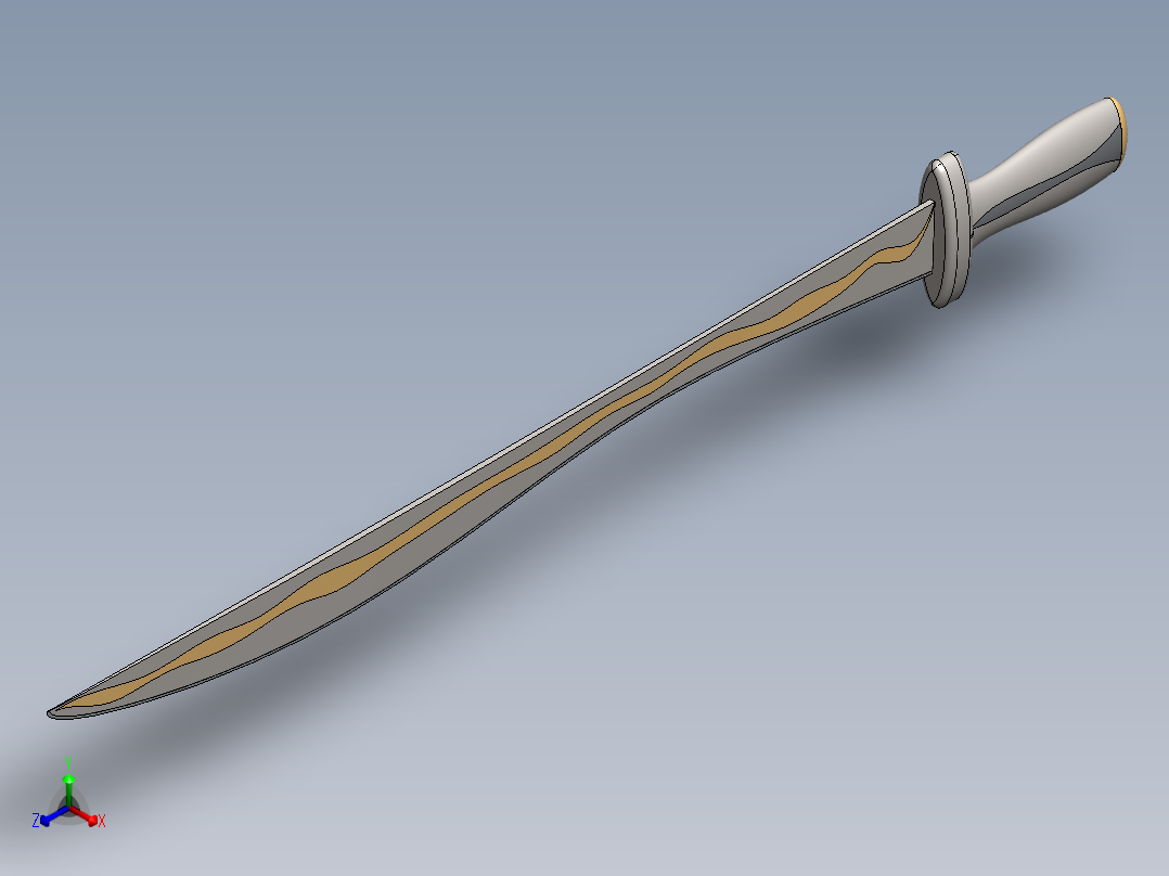 剑、宝剑(42)正等轴测图