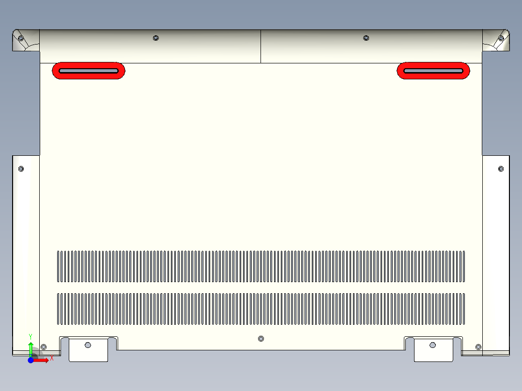 散热金属壳铣避位UG程序模型前视图
