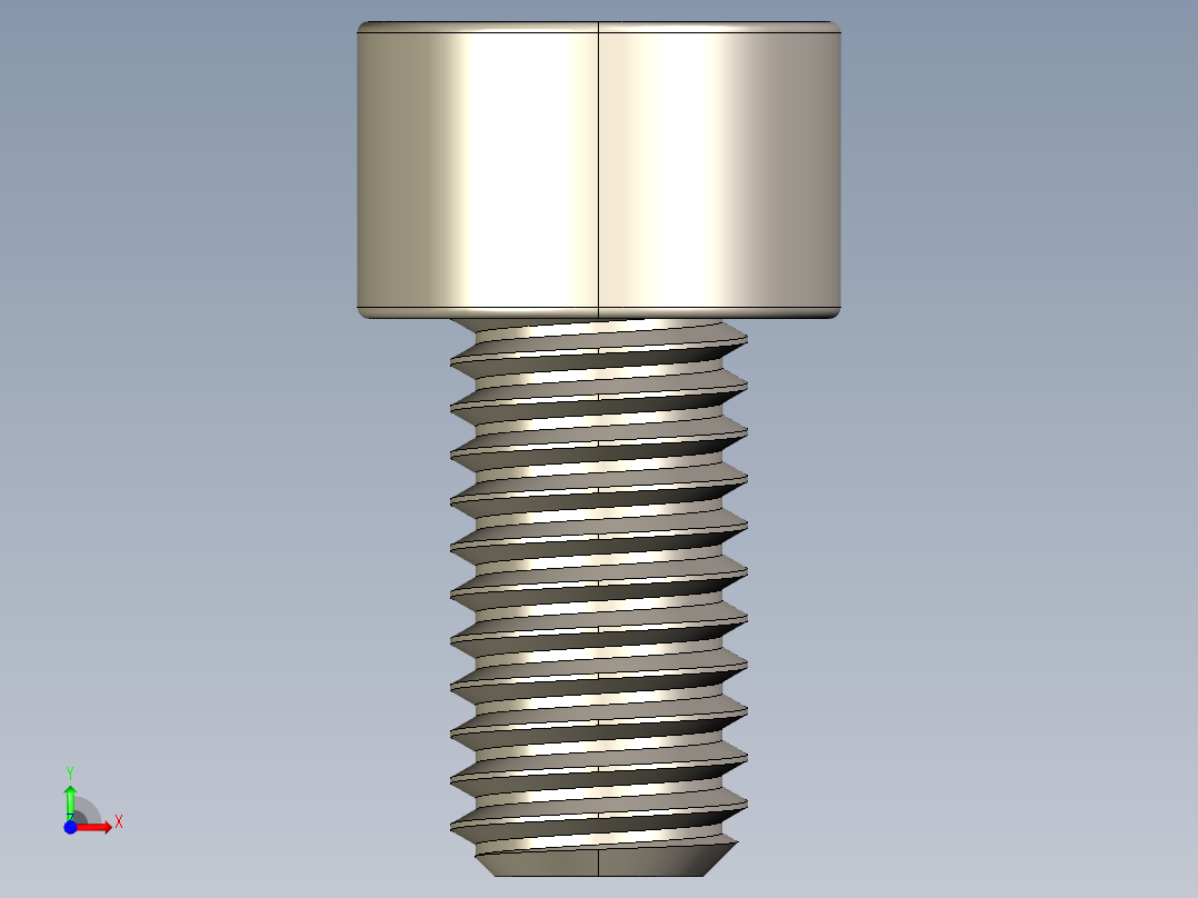 Screw_DIN_912_M8x15F_A2.STEP公制内六角螺钉前视图