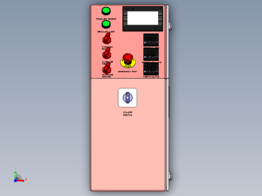 电气控制柜三维模型3D前视缩略图