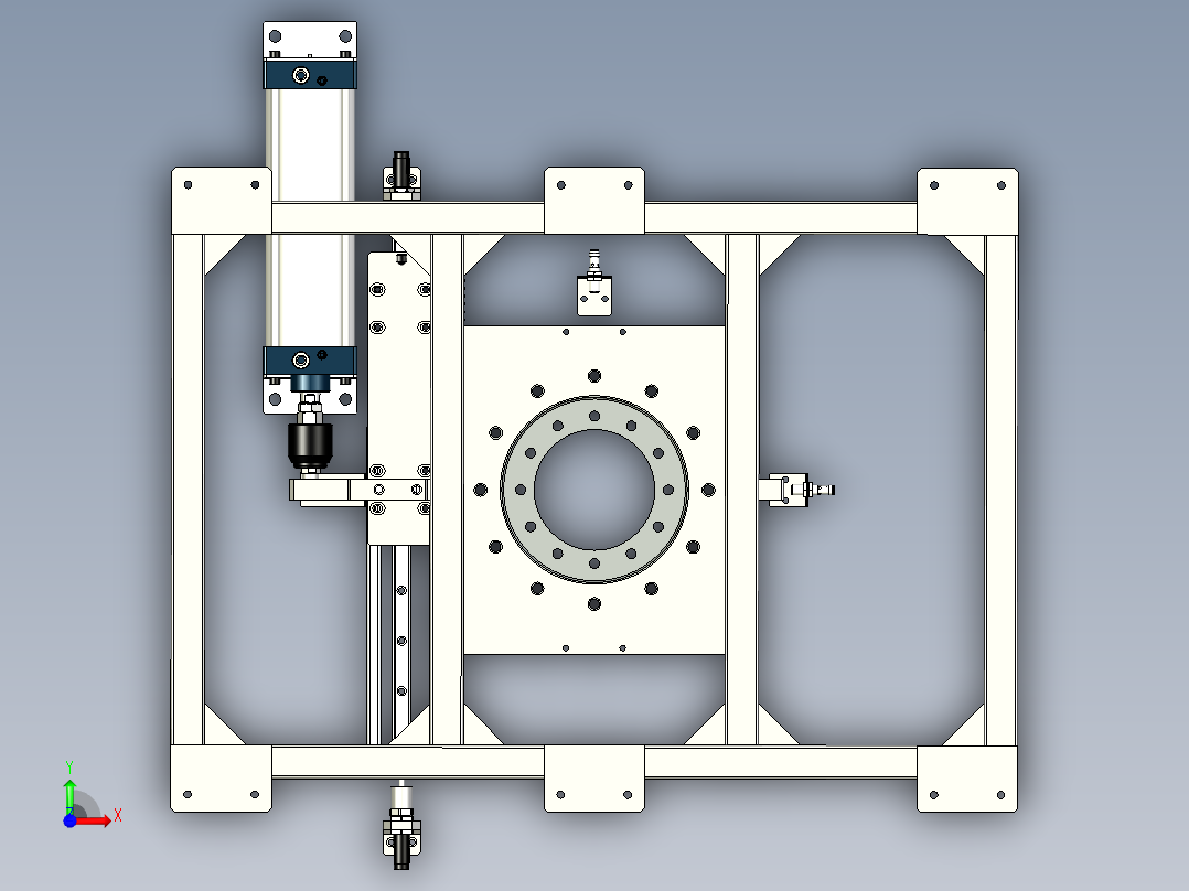 齿轮齿条旋转机构前视图