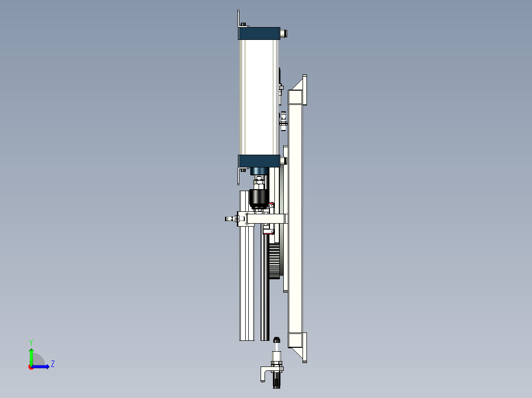齿轮齿条旋转机构左视图