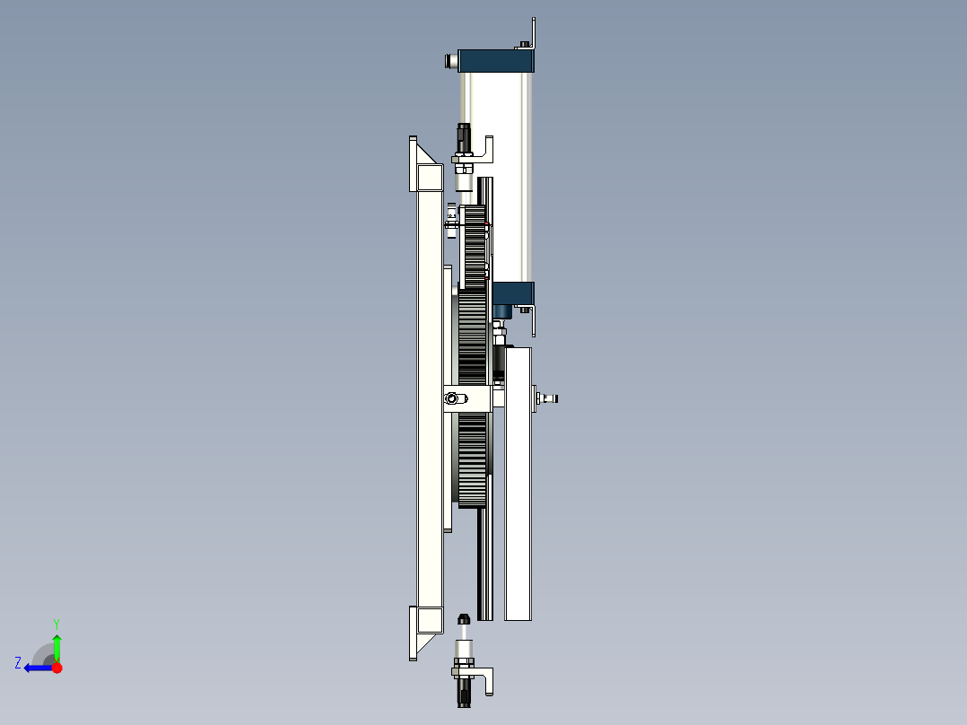 齿轮齿条旋转机构右视图
