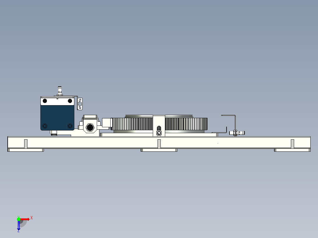齿轮齿条旋转机构俯视图