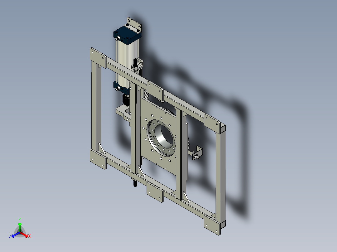 齿轮齿条旋转机构正等轴测图