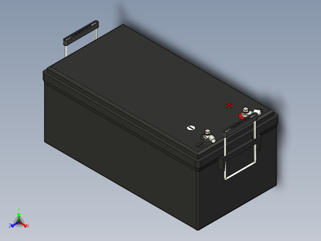 电池仓、电池(68)正等轴测图