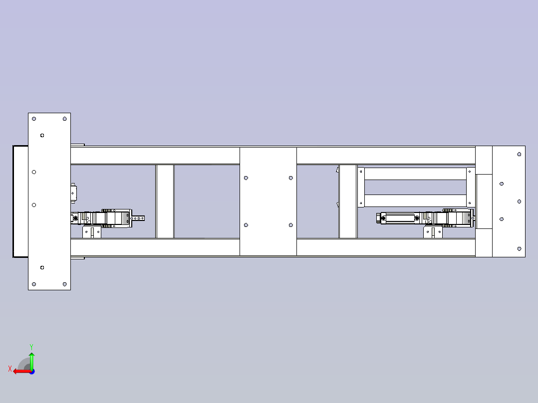 上料小车定位机构后视图