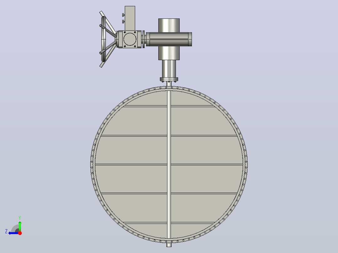 通风调节蝶阀[BG390B-DN4000(0.05-0.1Mpa)]右视图
