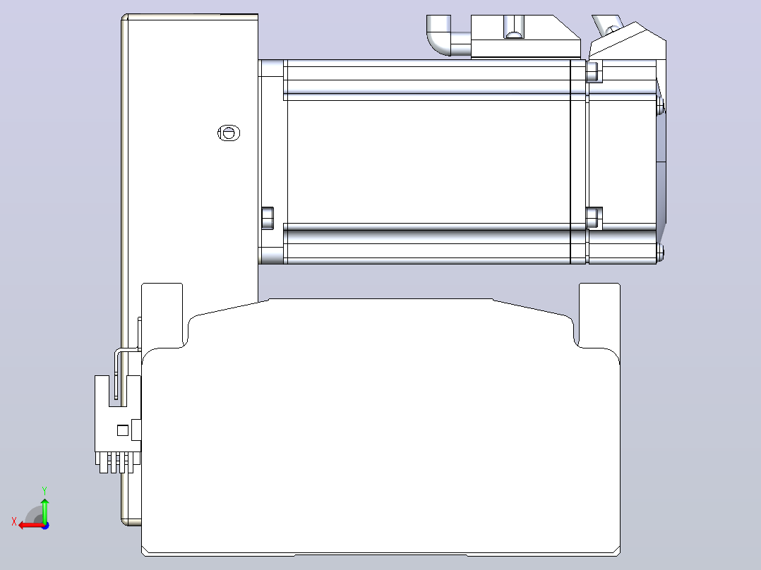 皮带直线轴半封闭可选导轨TPA-HNB-140D-120-L2550-RU-C-P40-N3后视图