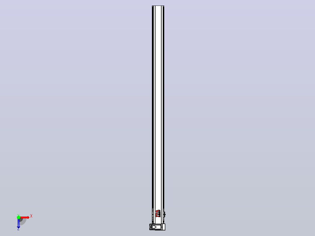 皮带直线轴半封闭可选导轨TPA-HNB-120D-110-L1950-RU-C-P40-N3俯视图