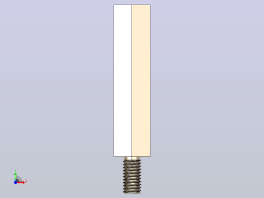 M3 x 6mm A-F x 25mm六角阴阳螺纹柱前视缩略图