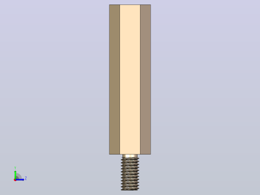 M3 x 6mm A-F x 25mm六角阴阳螺纹柱左视缩略图