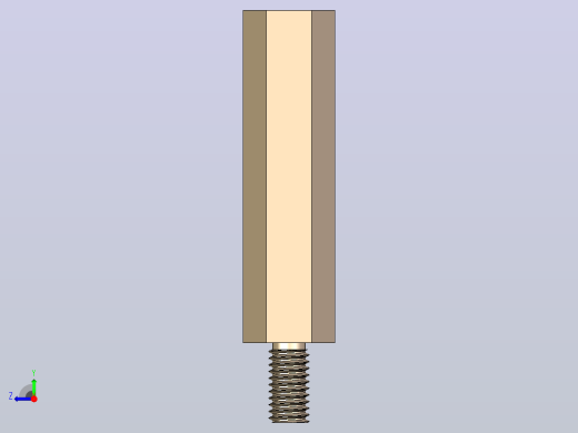 M3 x 6mm A-F x 25mm六角阴阳螺纹柱右视缩略图