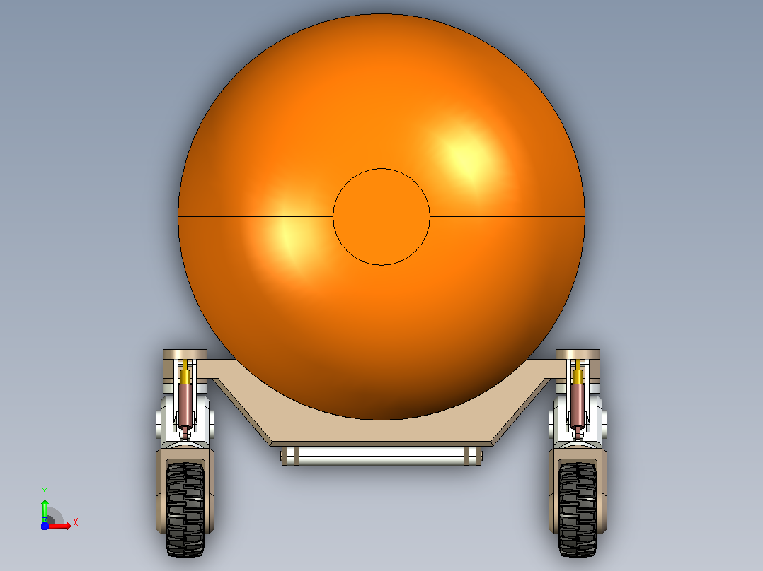 可攀爬可折叠物流运输小车底盘结构前视图