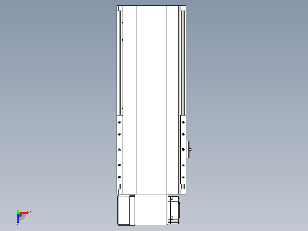 皮带直线轴半封闭可选导轨TPA-HNB-202D-140-L200-LP-Y-P75-N3俯视图