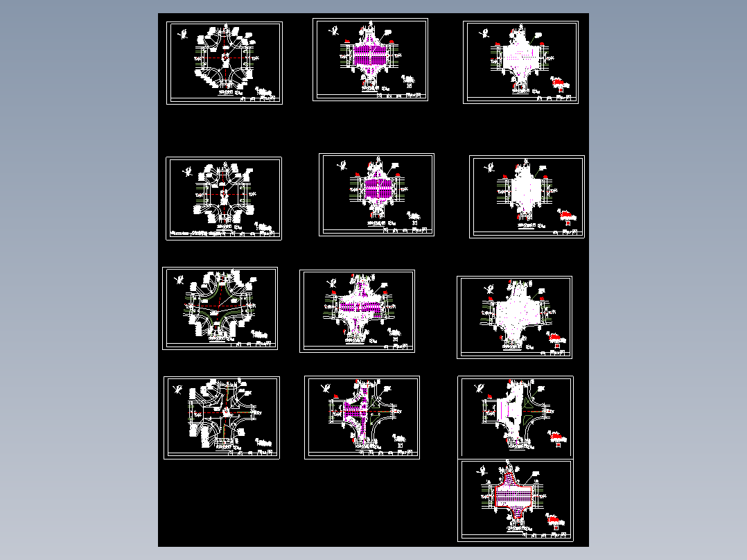 几种道路交叉口设计图cad图纸