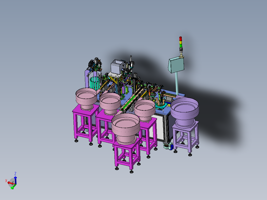 按钮开关自动组装机3D数模图纸 Solidworks设计