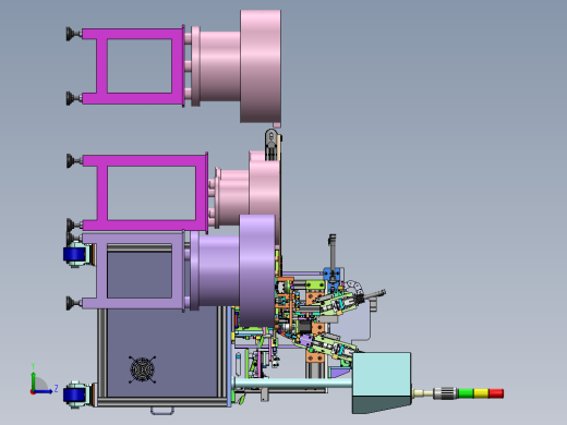 按钮开关自动组装机3D数模图纸 Solidworks设计左视缩略图