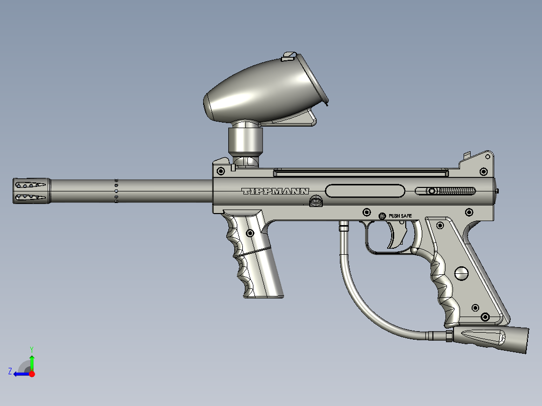 tippmann 98定制枪3D模型右视图