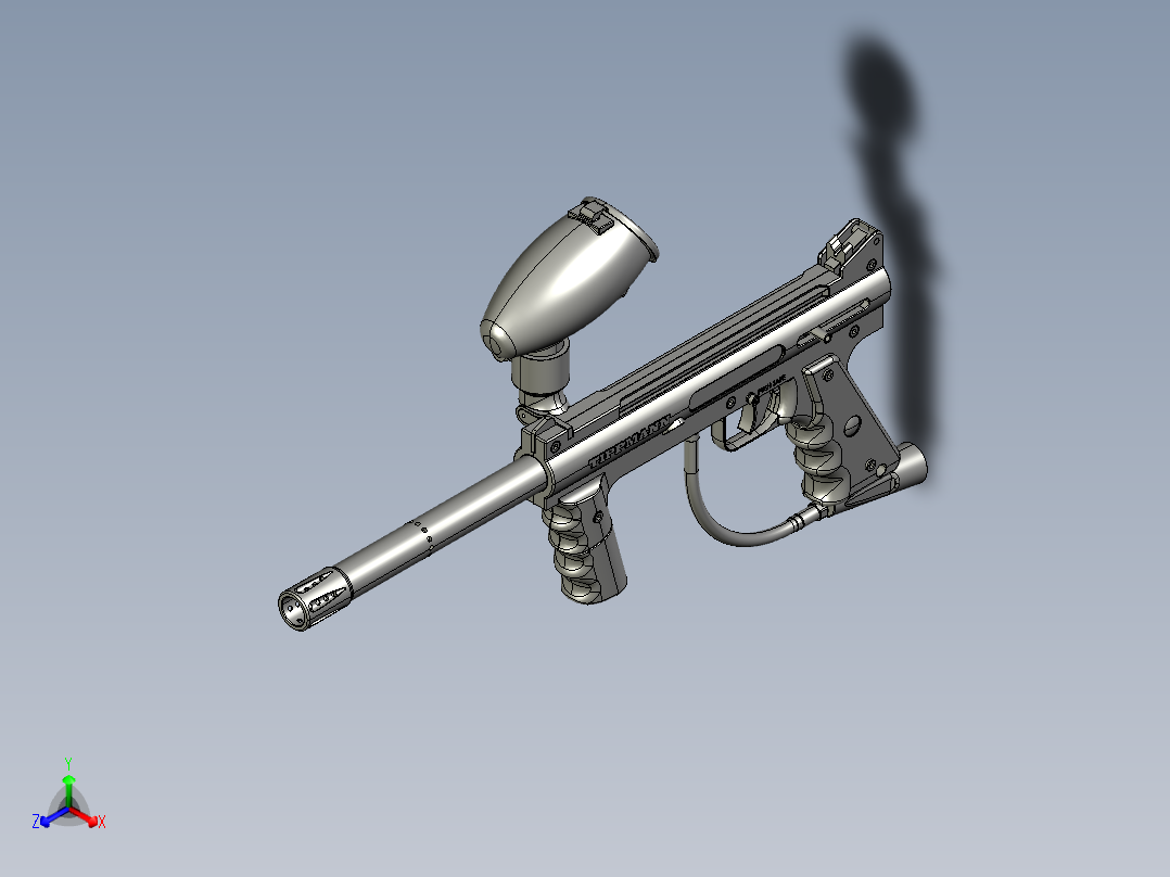 tippmann 98定制枪3D模型正等轴测图