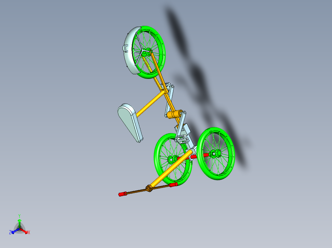 概念三轮车正等轴测图
