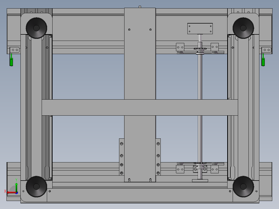 1M高档链条接驳台（带工程图）k924 非标自动化设备3D图纸3D素材后视图