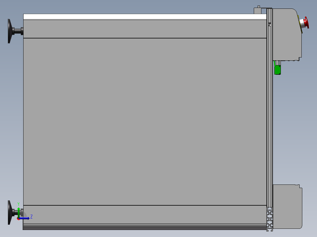 1M高档链条接驳台（带工程图）k924 非标自动化设备3D图纸3D素材左视图