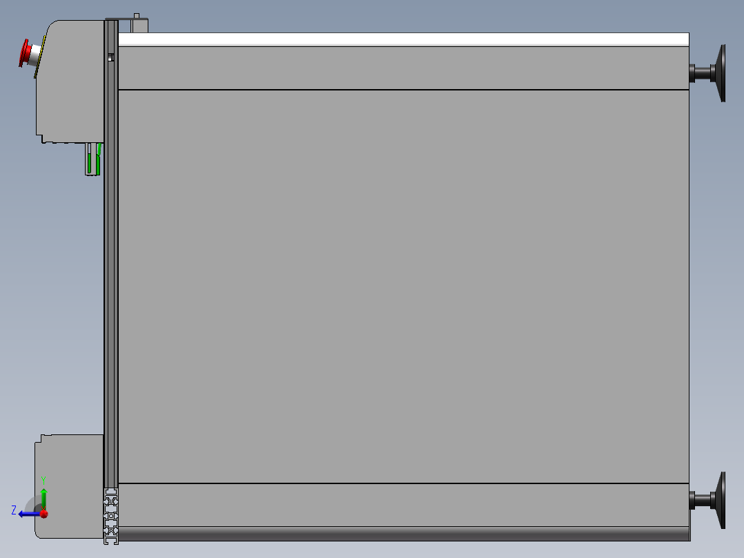 1M高档链条接驳台（带工程图）k924 非标自动化设备3D图纸3D素材右视图