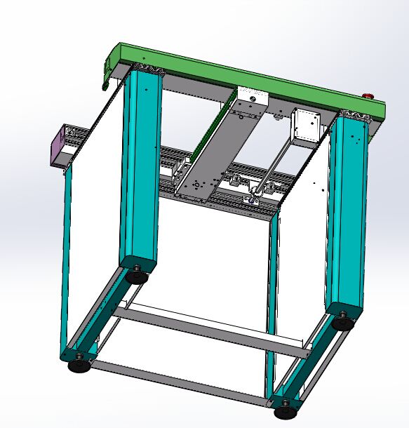 1M高档链条接驳台（带工程图）k924 非标自动化设备3D图纸3D素材