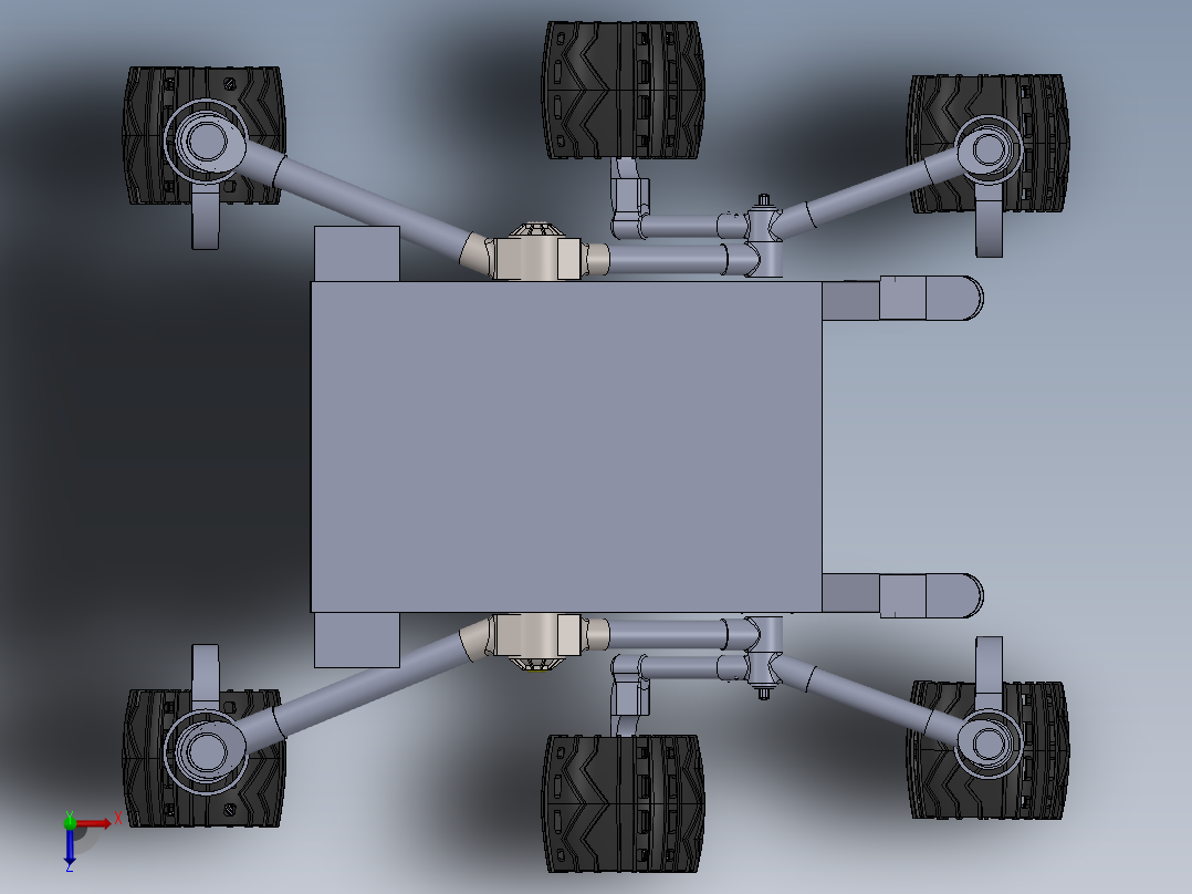 好奇号火星漫游车模型图纸 Curiosity Mars Rover(1)俯视图