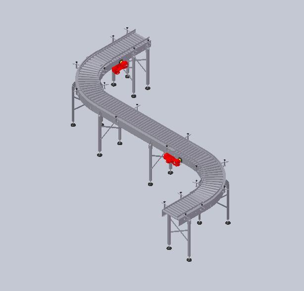 滚筒输送线3D图纸 DD060 非标自动化设备3D图纸3D模型1