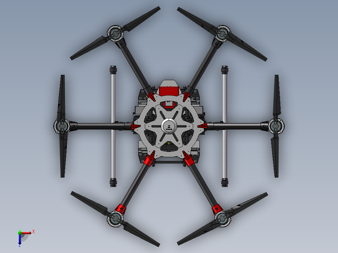 B17-大疆DJI S900六轴无人机俯视图